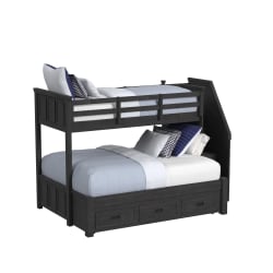 Hampton Kids - Twin Over Full Bunk With Staircase And Trundle - Charcoal