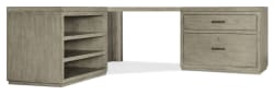 Linville Falls - Corner Desk With Lateral File And Open Desk Cabinet - Gray