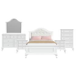 Jesse - Full Panel 6 Piece Bedroom Set - White