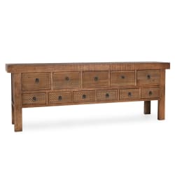 Lahey - 11 Drawer Console Table - Brown
