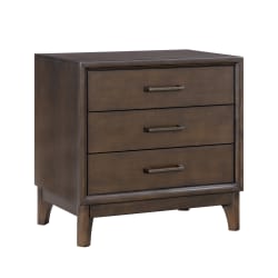Arlington - 3 Drawer Nightstand - Dark Brown