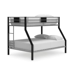 Dinsmore - Black / Gray - Twin/Full Bunk Bed w/Ladder