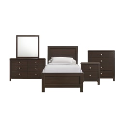 Sami - Youth Twin Panel 5 Piece Bedroom Set - Espresso