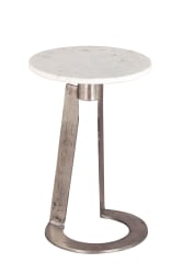 Leyton - Accent Table - White Marble