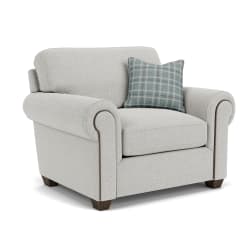 Carson - Fabric Chair, Nailhead Trim - Light Gray