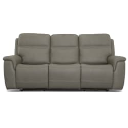 Sawyer - Power Reclining Sofa With Power Headrests & Lumbar - Gray