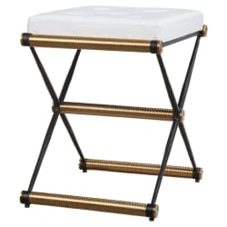 X Marks The Spot - Small Bench - Black / Brass / White