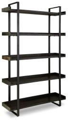 Kevmart - Grayish Brown / Black - Bookcase