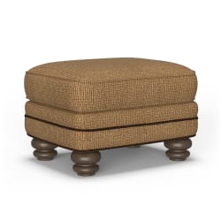 Bay Bridge - Fabric Ottoman, Nailhead Trim