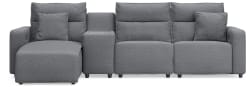 Modmax II - 4-Piece Power Reclining Sectional With LAF Press Back Power Chaise And Console - SaltAnd Pepper
