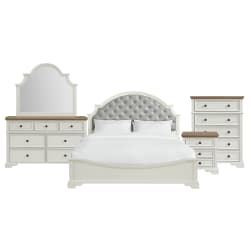 Eastwood - Youth King Upholstered 5 Piece Bedroom Set - White