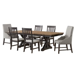 Montrose - 7 Piece Standard Height Dining Set (Table, Four Chairs & Two Host Chairs) - Espresso And Brown