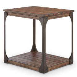 Montgomery - Industrial Reclaimed Wood Rectangular End Table - Bourbon