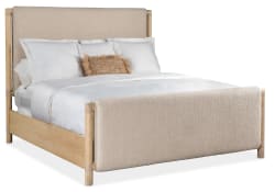 Retreat - Queen Upholstered Panel Bed - Light Brown