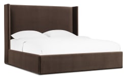 Archives - California King Upholstered Shelter Bed - Dark Brown