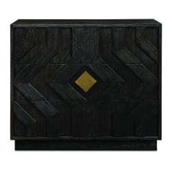 Faulkner - 3 Drawer Modern Chest - Black / Brass