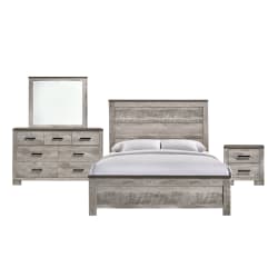 Millers Cove - Queen Panel 4 Piece Bedroom Set - Distressed Gray