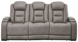The Man-Den - Gray - PWR REC Sofa with ADJ Headrest