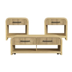 Ridgemont - 3 Piece Occasional Table Set (Coffee Table & Two End Table) - Natural