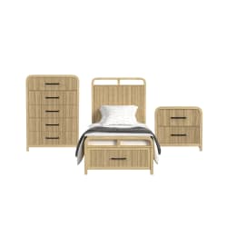 Ridgemont - Twin Storage 3 Piece Bedroom Set - Natural