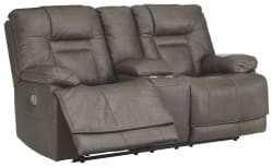 Wurstrow - Smoke - PWR REC Loveseat/Con/Adj HDRST