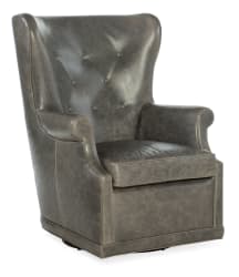 Mai - Wing Swivel Club Chair - Dark Gray