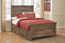 Trinell - Brown - Full Panel Bed with 2 Storage Drawers