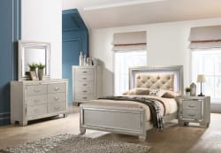 Platinum - Youth Full Platform 4 Piece Bedroom Set - Сhampagne