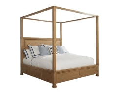 Newport - Shorecliff Canopy Bed 6/6 King - Light Brown