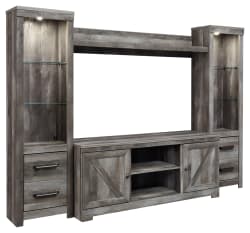 Wynnlow - 4 Pc. - Entertainment Center - 63" TV Stand - Gray