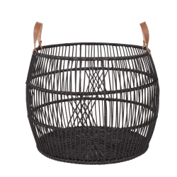 Rug Displays - Rattan Iron Basket Large - Black
