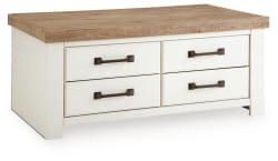 Savonport - Rectangular Cocktail Table - White / Brown