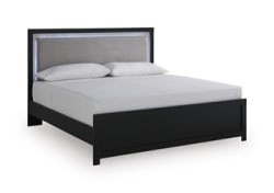 Maeling - King Upholstered Panel Headboard - Black / Gray