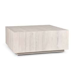 Layne - Square Coffee Table With Casters - White Wash