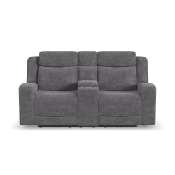 Ridge - Power Reclining Loveseat With Console And Power Headrests - Granite