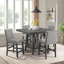 Seneca - 5 Piece Counter Height Dining Set - Table And Four Chairs - Gray