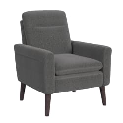 Hawk - Accent Arm Chair With Memory Foam - Boucle Gray & Espresso