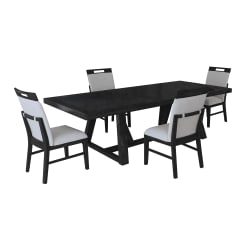 Transcend - 5 Piece Standard Height Dining Set (Table And Four Chairs) - Charcoal