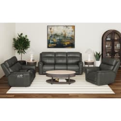 Mustang - 3 Piece Living Room Set (Sofa, Loveseat & Recliner) - Aline Anthracite