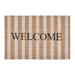 Doormats - 24 " x 36" Striped Welcome Doormat - Natural
