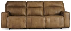 Game Plan - Caramel - PWR REC Sofa with ADJ Headrest