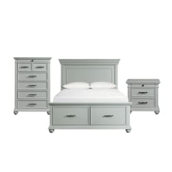 Slater - Queen Platform Storage 3 Piece Bedroom Set - Gray