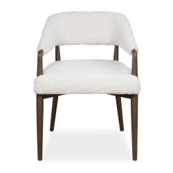 Austell - Shearling Dining Chair - Brown / White