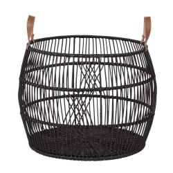 Rug Displays - Rattan Iron Basket Medium - Black