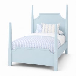 Tide & Timber - Twin Pencil Poster Bed 3/3 - Blue Maple