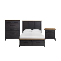 Montrose - Queen Storage 3 Piece Bedroom Set - Espresso & Brown