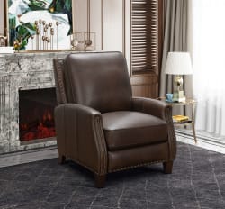 Melrose - Push Thru The Arm Recliner - Walnut