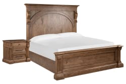 Gallant Grove - California King Panel Bed With Nightstand - Brown