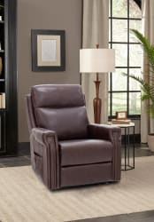 Louisville - Power Lift Recliner With Power Headrest, Power Lumbar, Layflat And Heat - Chocolate