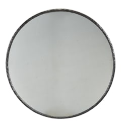 Metal Edge Round Mirror - Dark Gray